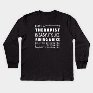 Therapist Easy Funny Kids Long Sleeve T-Shirt